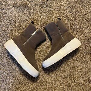 J/Slides taupe tan fur lined Selena sneaker boots